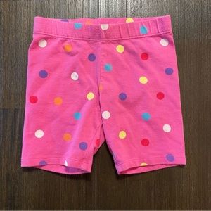 Faded Glory Pink Polka Dot stretchy bike shorts girls XS 4/5